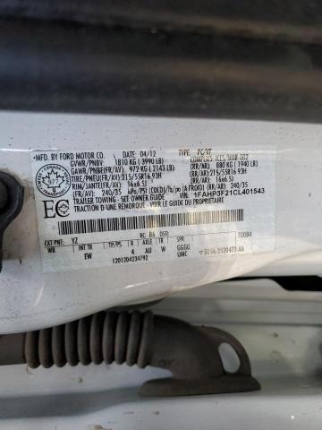 1FAHP3F21CL401543 - 2012 FORD FOCUS SE WHITE photo 12