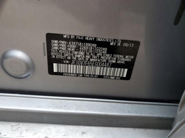 JF1GV7F65EG004487 - 2014 SUBARU IMPREZA WRX SILVER photo 13