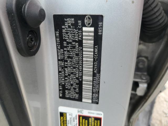 4T1BE46K99U900570 - 2009 TOYOTA CAMRY BASE SILVER photo 13