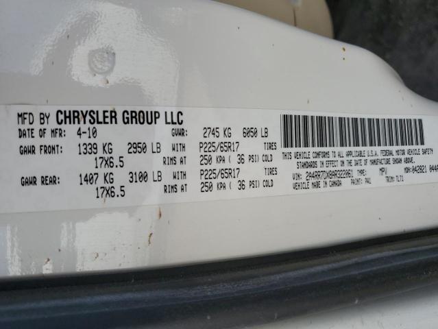 2A4RR7DX8AR322061 - 2010 CHRYSLER TOWN & COU LIMITED WHITE photo 13