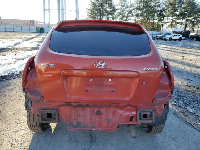 KMHCM36C48U104852 - 2008 HYUNDAI ACCENT GS ORANGE photo 6