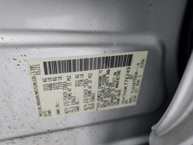 5N1AT3CA1MC776249 - 2021 NISSAN ROGUE SL SILVER photo 12