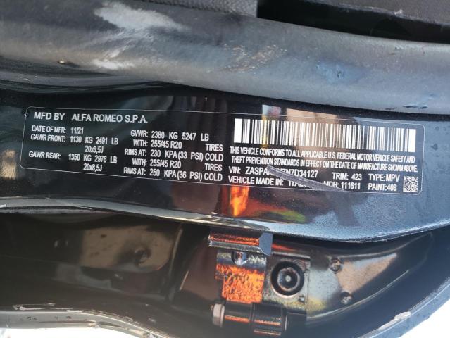 ZASPAKBN7N7D34127 - 2022 ALFA ROMEO STELVIO TI BLACK photo 14