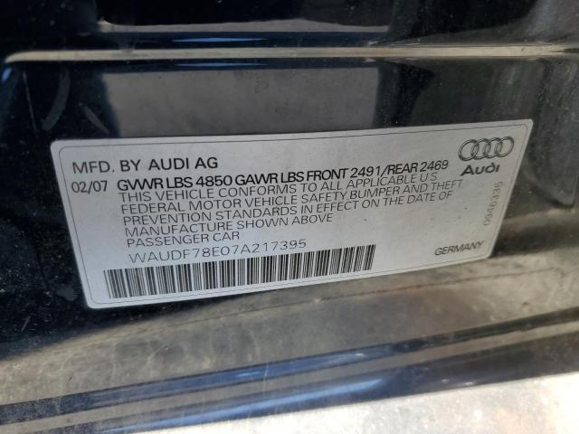 WAUDF78E07A217395 - 2007 AUDI A4 2.0T QUATTRO BLUE photo 12