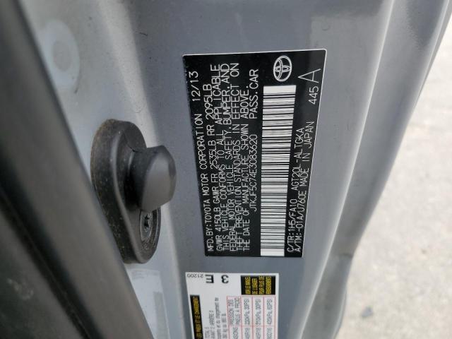 JTKJF5C74E3083620 - 2014 TOYOTA SCION TC GRAY photo 13