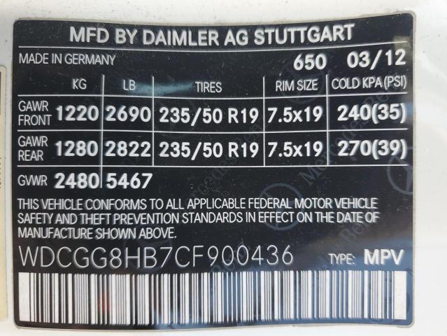 WDCGG8HB7CF900436 - 2012 MERCEDES-BENZ GLK 350 4MATIC WHITE photo 13