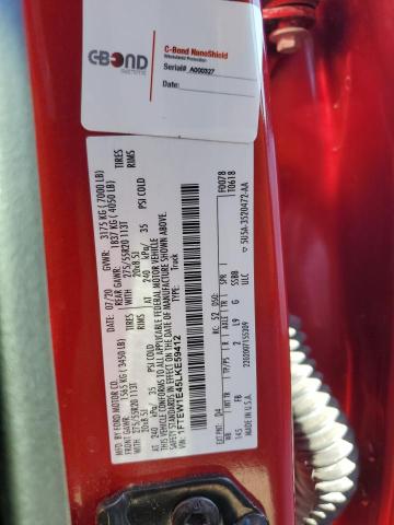 1FTEW1E45LKE59412 - 2020 FORD F150 SUPERCREW RED photo 12