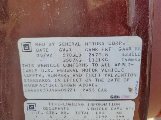 1G4BR8370NW409721 - 1992 BUICK ROADMASTER ESTATE PURPLE photo 12