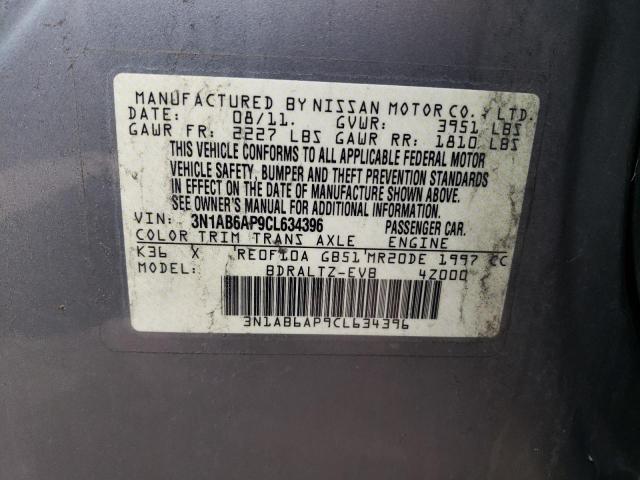 3N1AB6AP9CL634396 - 2012 NISSAN SENTRA 2.0 SILVER photo 12