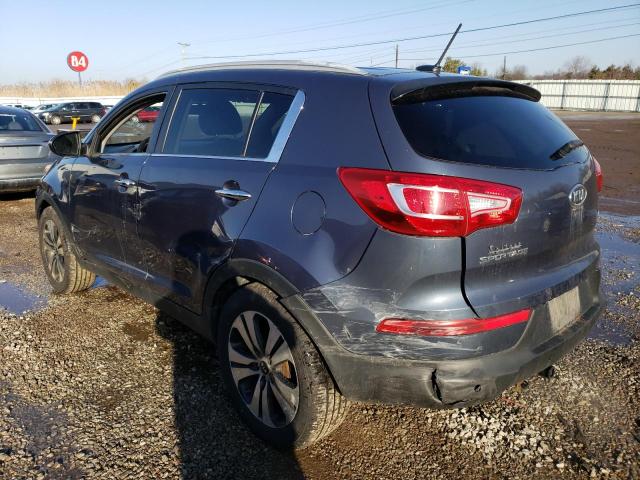 KNDPCCA29C7347782 - 2012 KIA SPORTAGE EX BLUE photo 2