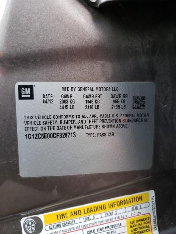 1G1ZC5E00CF328713 - 2012 CHEVROLET MALIBU 1LT BROWN photo 12