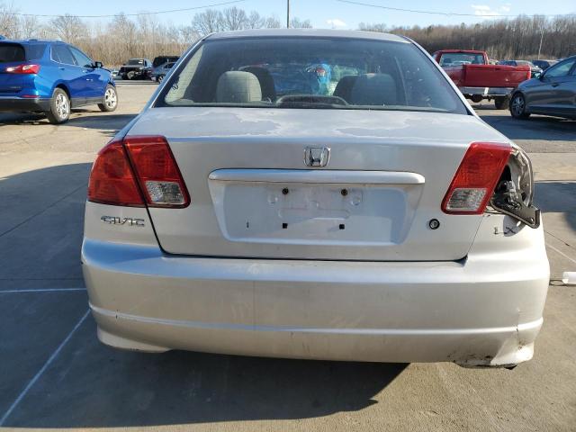 2HGES15565H564203 - 2005 HONDA CIVIC LX SILVER photo 6