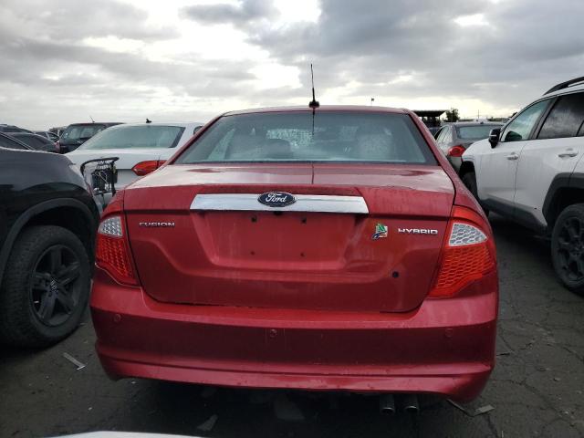 3FADP0L35BR290389 - 2011 FORD FUSION HYBRID BURGUNDY photo 6