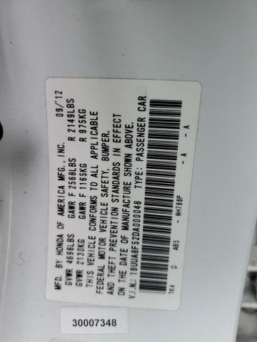 19UUA8F52DA000048 - 2013 ACURA TL TECH WHITE photo 13