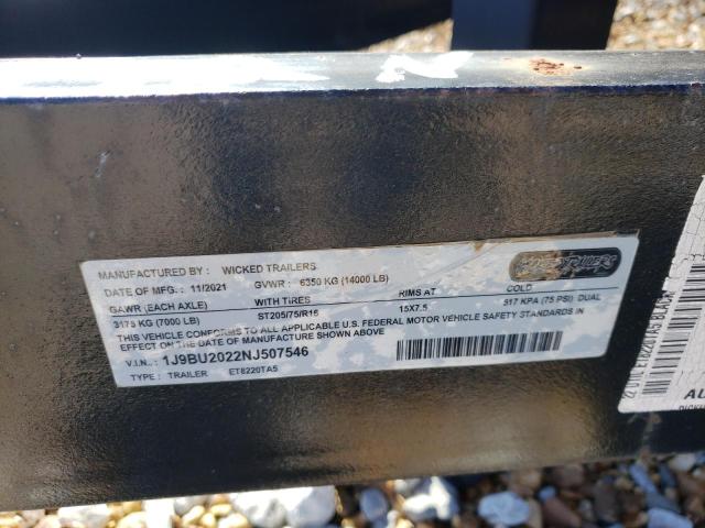 1J9BU2022NJ507546 - 2022 UTILITY TRAILER Negro foto 10