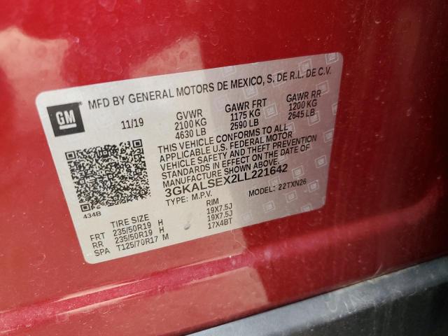 3GKALSEX2LL221642 - 2020 GMC TERRAIN DENALI RED photo 12