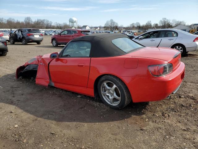 JHMAP11431T003139 - 2001 HONDA S2000 RED photo 2