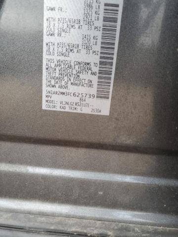 5N1AR2MM3FC625739 - 2015 NISSAN PATHFINDER S GRAY photo 13