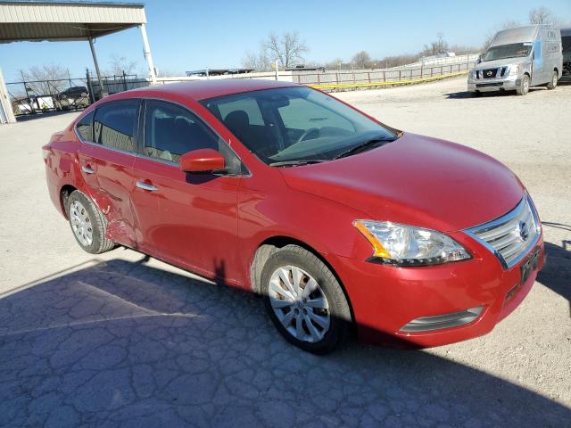 3N1AB7AP0EL635235 - 2014 NISSAN SENTRA S RED photo 4