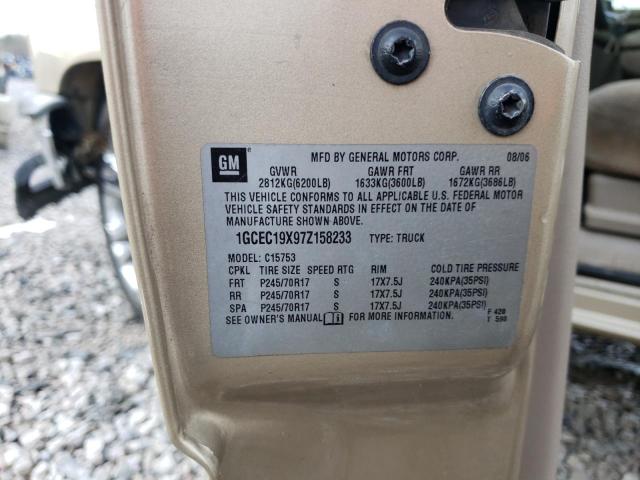 1GCEC19X97Z158233 - 2007 CHEVROLET SILVERADO C1500 CLASSIC TAN photo 12