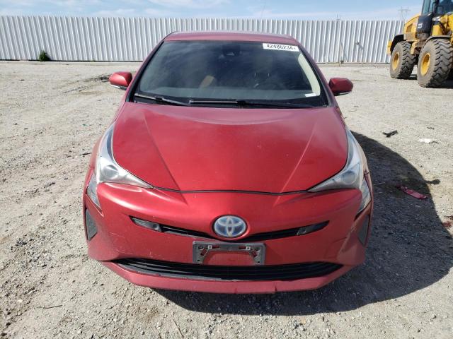 JTDKBRFU0H3564727 - 2017 TOYOTA PRIUS RED photo 5