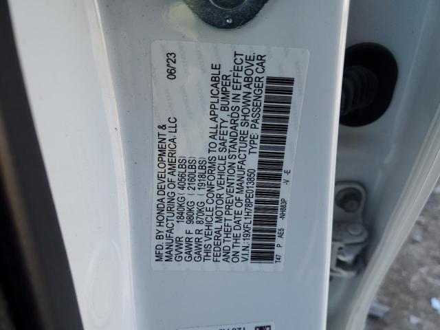 19XFL1H78PE013850 - 2023 HONDA CIVIC EXL თეთრი ფოტო 12