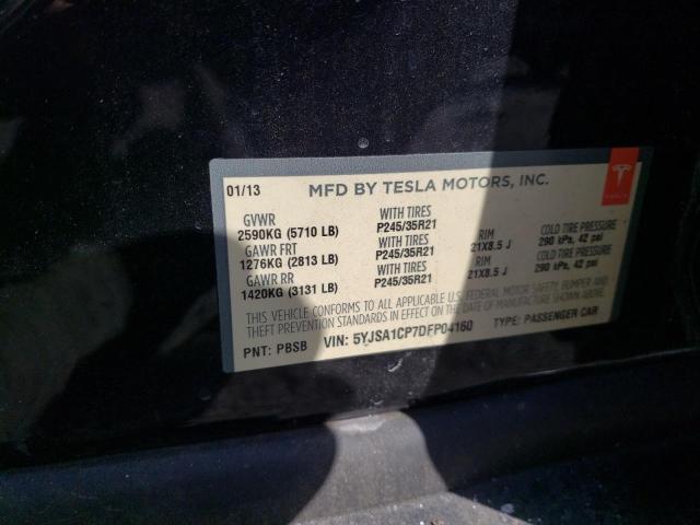 5YJSA1CP7DFP04160 - 2013 TESLA MODEL S 黑色 照片 12