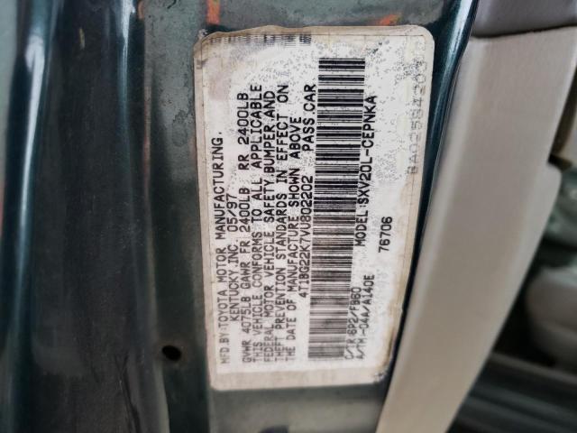 4T1BG22K7VU802202 - 1997 TOYOTA CAMRY CE BLUE photo 12