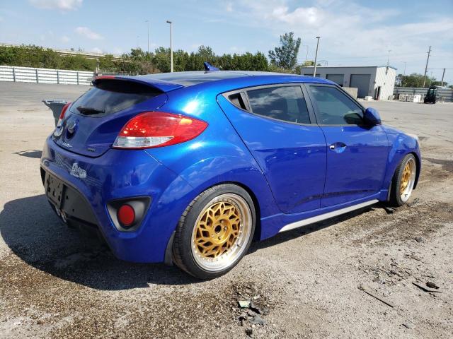 KMHTC6AE6EU204069 - 2014 HYUNDAI VELOSTER TURBO BLUE photo 3