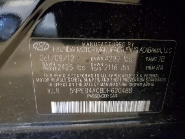 5NPEB4AC8DH620488 - 2013 HYUNDAI SONATA GLS BLACK photo 12