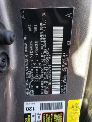 5TDYK3DC4FS626093 - 2015 TOYOTA SIENNA XLE GRAY photo 13