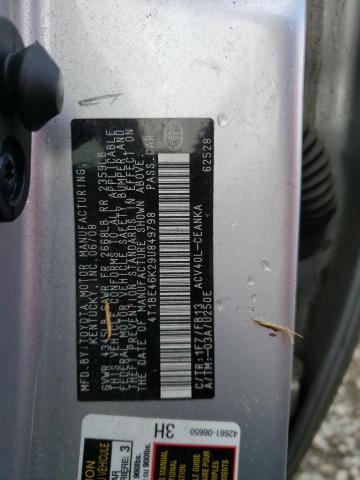 4T1BE46K29U849798 - 2009 TOYOTA CAMRY BASE SILVER photo 12