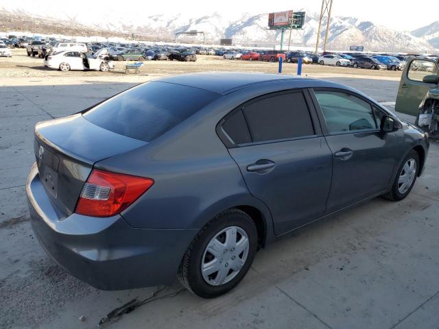 19XFB2F51CE345052 - 2012 HONDA CIVIC LX GRAY photo 3