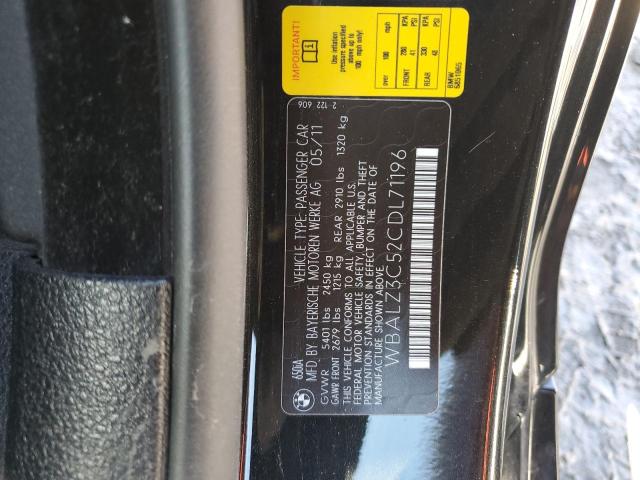 WBALZ3C52CDL71196 - 2012 BMW 650 I BLACK photo 12