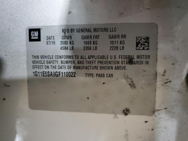 1G11E5SA9GF110022 - 2016 CHEVROLET MALIBU LIM LTZ 银色 照片 12