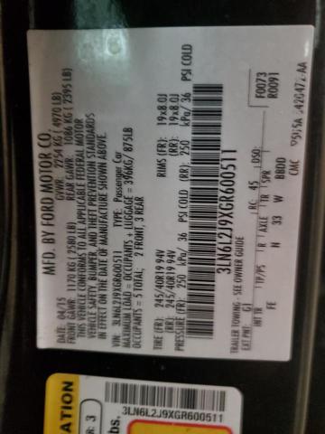 3LN6L2J9XGR600511 - 2016 LINCOLN MKZ BLACK photo 12