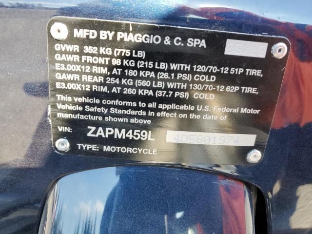 ZAPM459L4D5801974 - 2013 VESPA GTS 300 SUPER BLUE photo 10