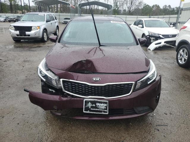 3KPFK4A75HE087324 - 2017 KIA FORTE LX MAROON photo 5