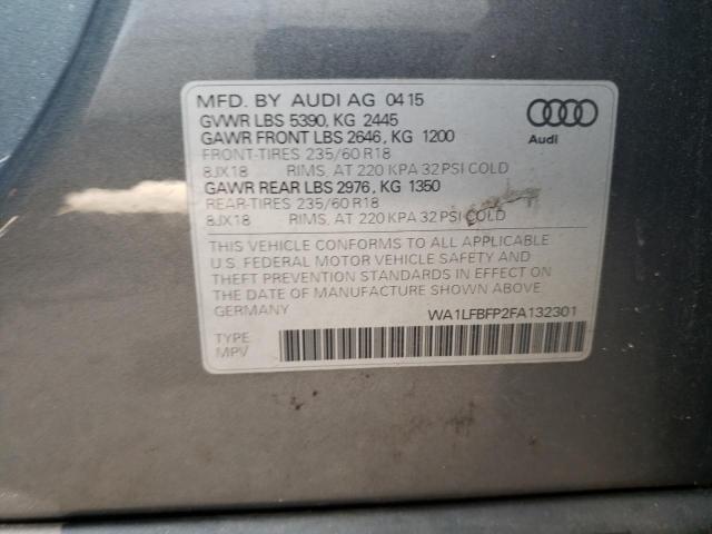 WA1LFBFP2FA132301 - 2015 AUDI Q5 PREMIUM PLUS GRAY photo 12