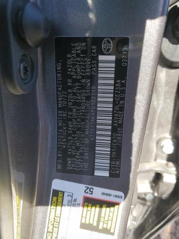 4T1S11AK4PU102119 - 2023 TOYOTA CAMRY SE NIGHT SHADE GRAY photo 12