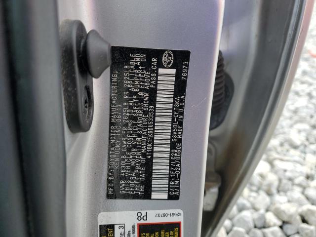 4T1BK1FK9DU533539 - 2013 TOYOTA CAMRY SE SILVER photo 12