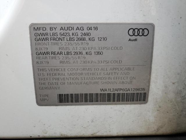 WA1L2AFP6GA129635 - 2016 AUDI Q5 PREMIUM PLUS WHITE photo 13