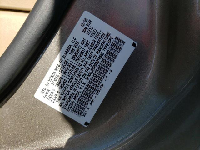 5FNRL38959B019323 - 2009 HONDA ODYSSEY TOURING GRAY photo 13