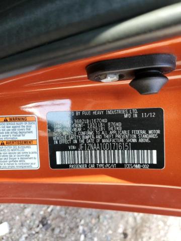 JF1ZNAA10D1716151 - 2013 TOYOTA SCION FR-S ORANGE photo 12