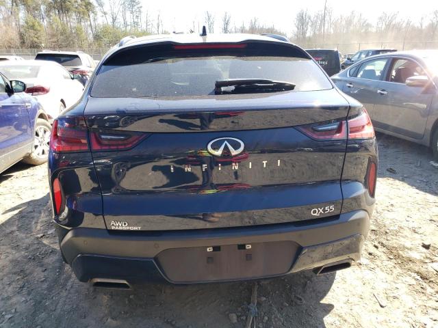 3PCAJ5J36NF103858 - 2022 INFINITI QX55 LUXE BLUE photo 6