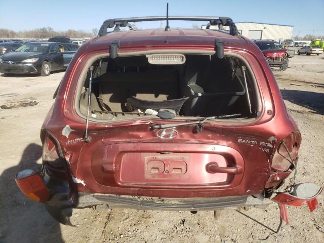 KM8SC13D44U822105 - 2004 HYUNDAI SANTA FE GLS RED photo 6