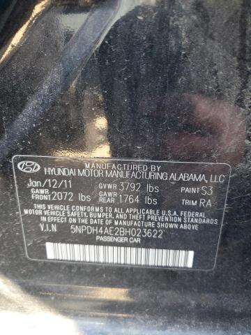 5NPDH4AE2BH023622 - 2011 HYUNDAI ELANTRA GLS BLACK photo 12