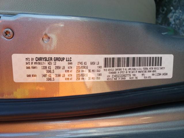 2C4RDGCG3DR627770 - 2013 DODGE GRAND CARA SXT SILVER photo 13