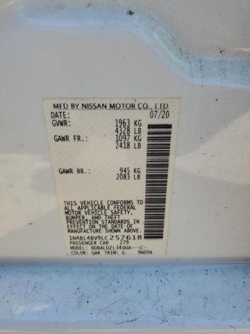 1N4BL4BV9LC257618 - 2020 NISSAN ALTIMA S WHITE photo 12