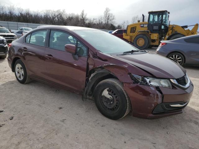 19XFB2F59EE204460 - 2014 HONDA CIVIC LX BURGUNDY photo 4